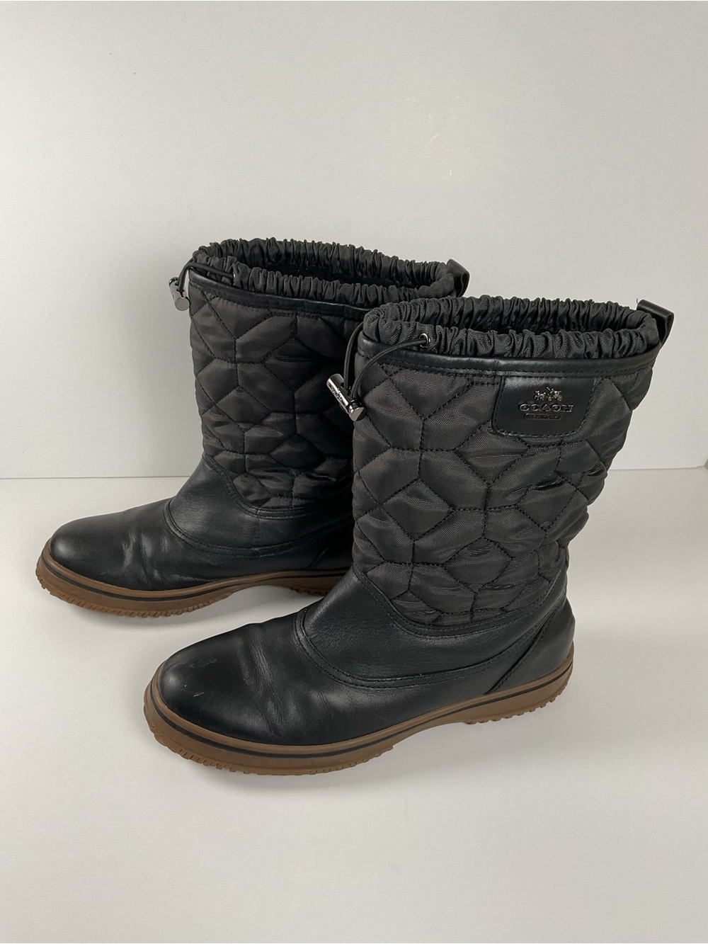 Coach Sparrow Quilted Winter Boots Black Size 8.5 - Picture 3 of 11